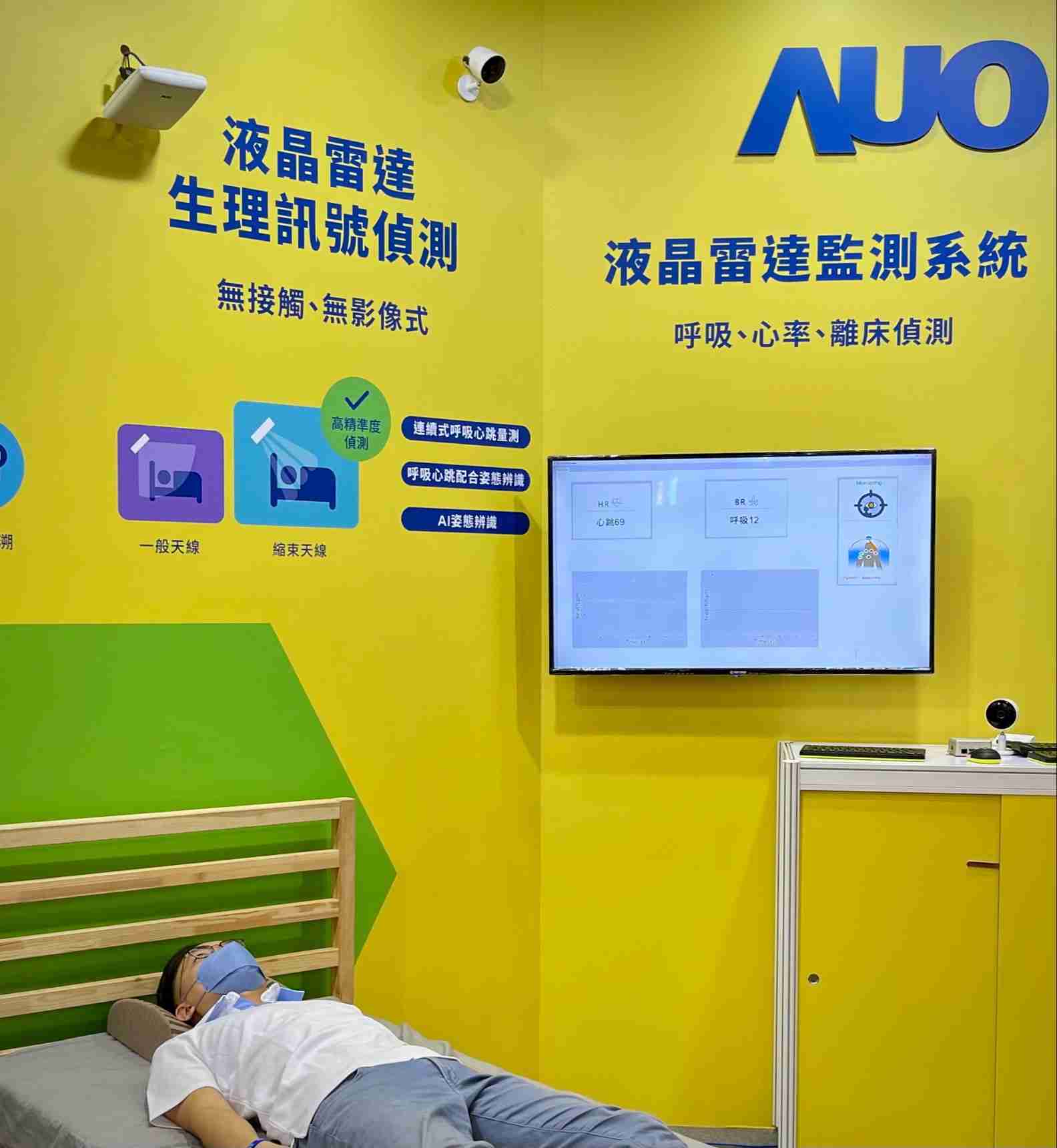 28国际颐康「无接触生理监测雷达」，，免除传统线路与贴片束缚，，精准侦测呼吸、、、心跳等重要生理讯号